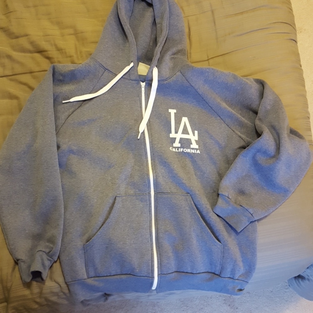 Blue fleece Mens hoodie